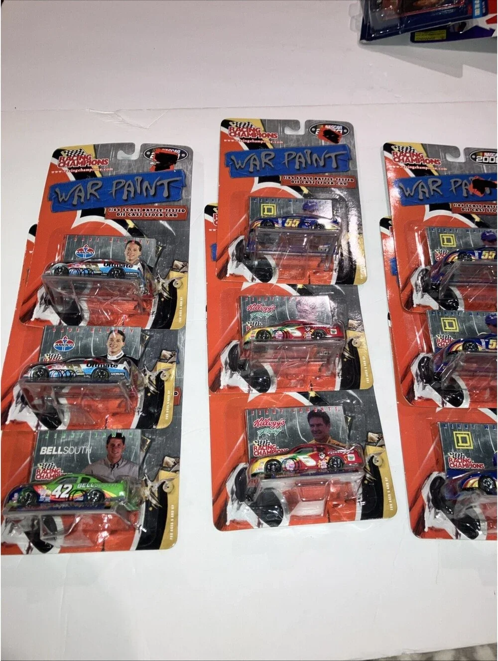 VINTAGE 2000 Lot Of 10 Racing Champions WAR PAINT NASCAR 1/64 Scale NEW On Card